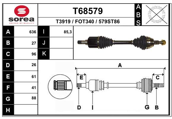 Приводной вал EAI T68579