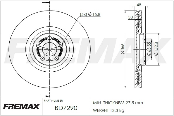 Тормозной диск FREMAX BD-7290