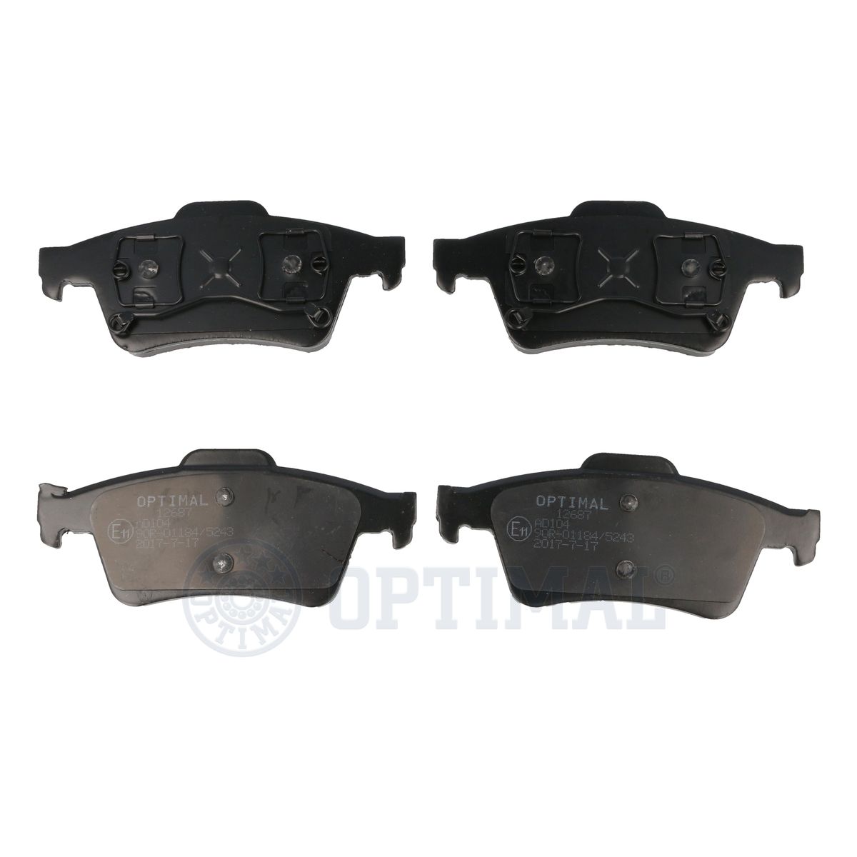 Комплект тормозных колодок дисковый тормоз OPTIMAL BP-12687