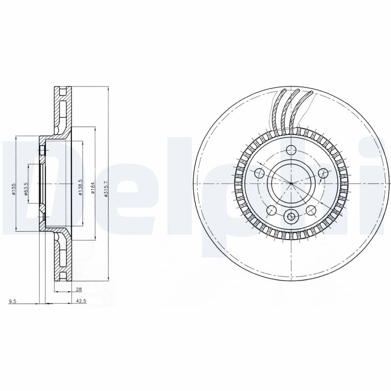 Тормозной диск DELPHI BG3784