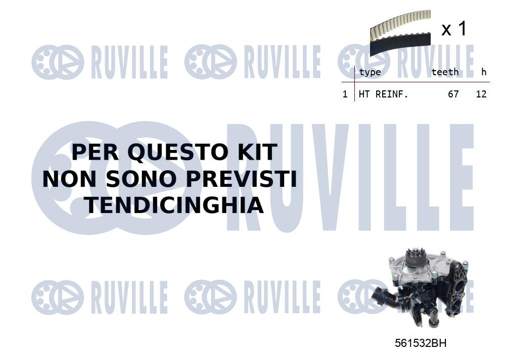 Водяной насос + комплект зубчатого ремня RUVILLE 55B0032