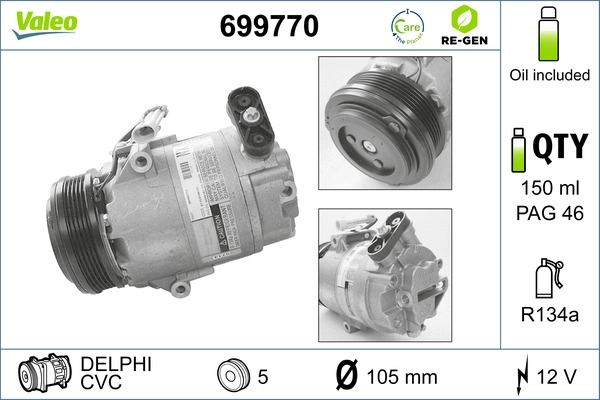 Компрессор кондиционер VALEO 699770