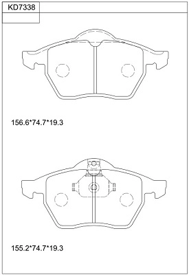 Комплект тормозных колодок дисковый тормоз ASIMCO KD7338