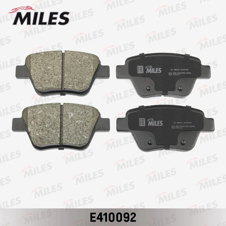 Комплект тормозных колодок дисковый тормоз MILES E410092