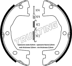 Комплект тормозных колодок стояночная тормозная система TRUSTING 034.101K