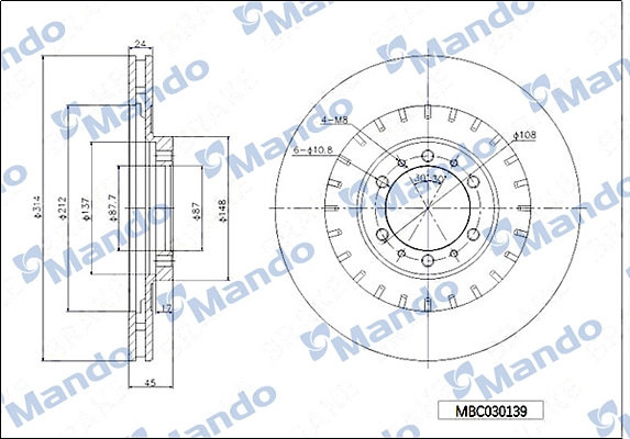 Brake disc MANDO MBC030139