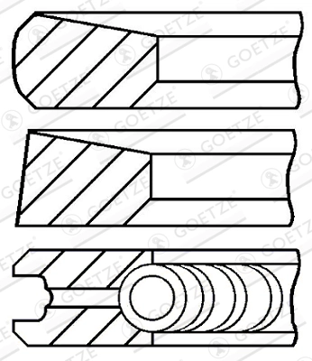 Комплект поршневых колец GOETZE ENGINE 08-287100-00