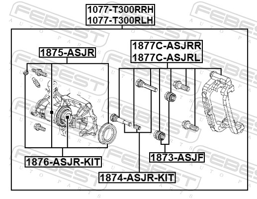 Тормозной суппорт FEBEST 1077-T300RRH