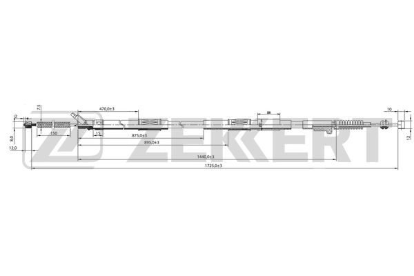 Тросик cтояночный тормоз ZEKKERT BZ-1361