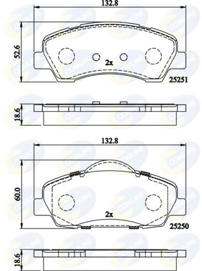 Комплект тормозных колодок дисковый тормоз comline COMLINE CBP02199