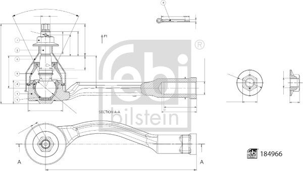 Наконечник поперечной рулевой тяги FEBI BILSTEIN 184966