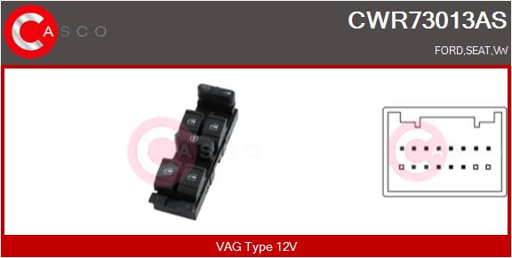 Кнопка стеклоподъемника CASCO CWR73013AS