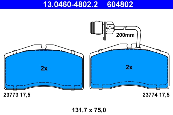 Тормозные колодки ATE 13.0460-4802.2