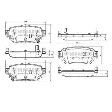 Колодки торм.зад. NIPPARTS N3611060