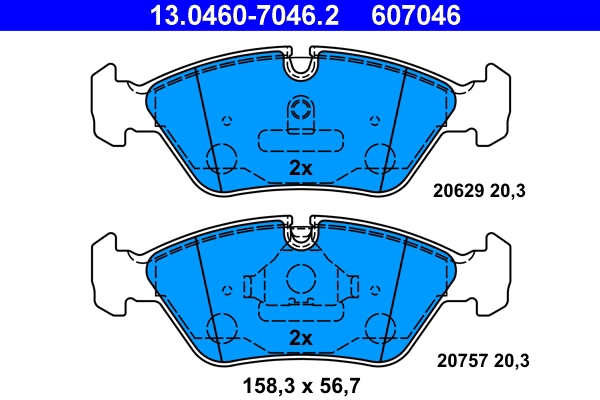 Колодки тормозные дисковые ATE 13.0460-7046.2