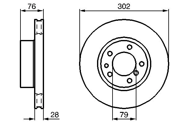 Диск тормозной передн bmw 5 (e34) 540 i v8 87-95 5 touring (e34) 540 i 91-97 7 (e32) 730 iil/735 BOSCH 0 986 478 317