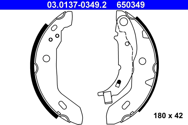 Колодки тормозные барабанные mb w168 1.4-1.7cdi 97 ATE 03.0137-0349.2