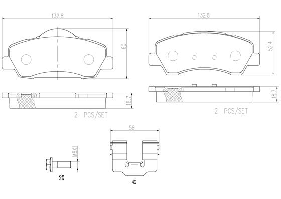 Тормозные колодки BREMBO P61113N