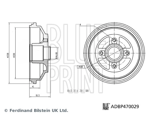 Тормозной барабан BLUE PRINT ADBP470029
