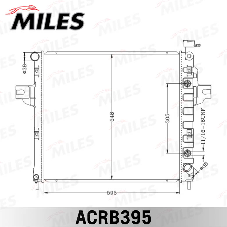 Радиатор jeep grand cherokee (99-04) 4.7 at паяный MILES ACRB395
