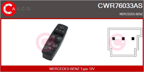 Кнопка стеклоподъемника CASCO CWR76033AS