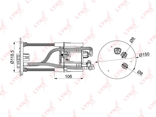 Lf-1003m фильтр топливный погружной lynxauto LYNXAUTO LF-1003M