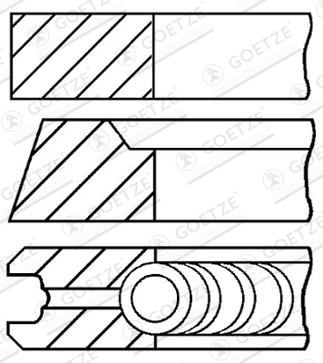Кольца поршневые GOETZE ENGINE 08-111200-00