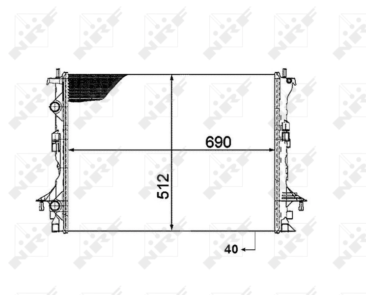 Радиатор охлаждение двигателя NRF 53820
