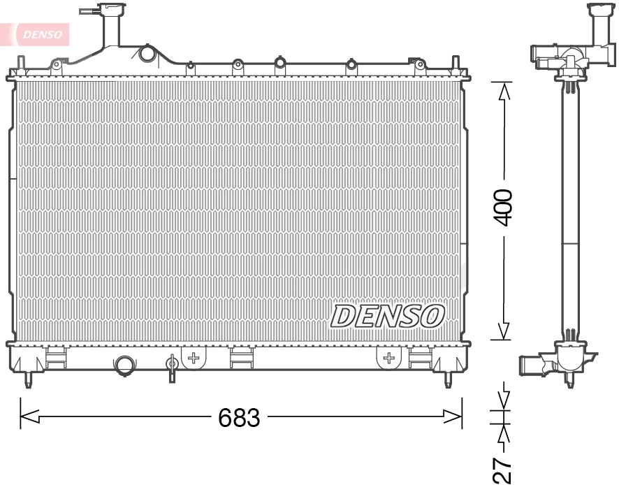 Радиатор охлаждающнй жидкости двс DENSO DRM45038