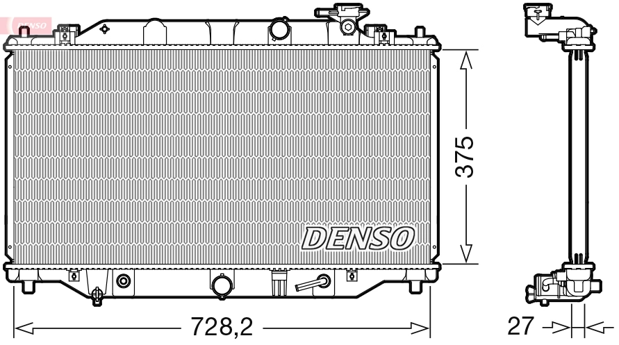 Радиатор охлаждающнй жидкости двс DENSO DRM44044