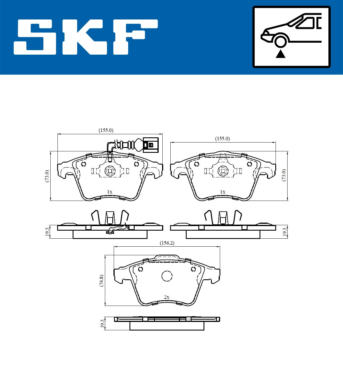 Тормозные колодки SKF VKBP 80042 E
