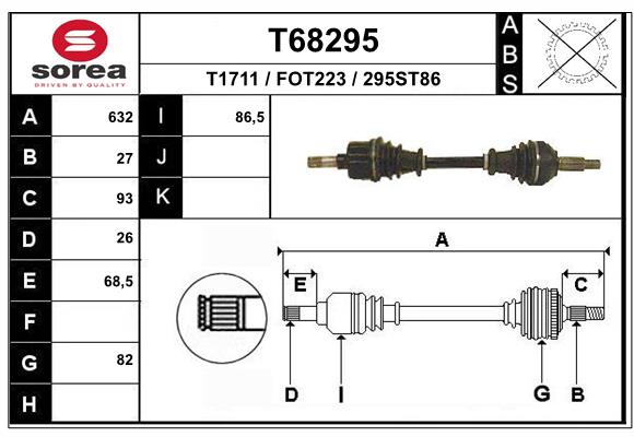 Полуось EAI T68295