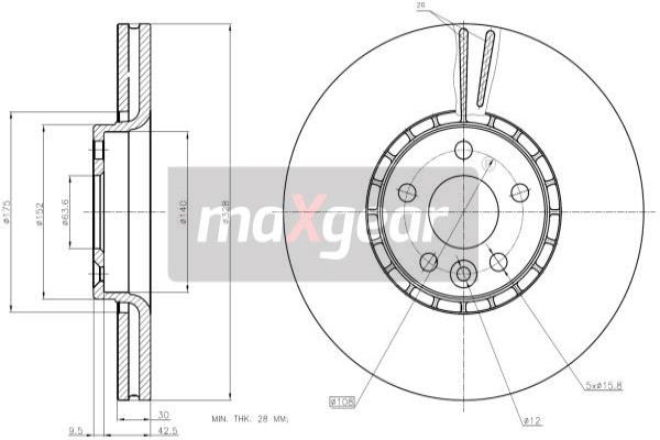 Диск тормозной MAXGEAR 19-2336