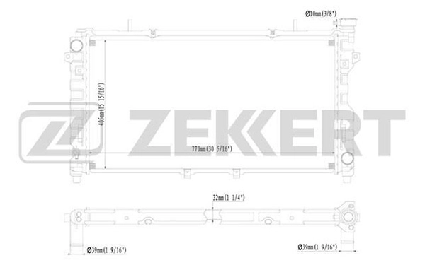 Радиатор охлаждения двигателя chrysler voyager iv 05- dodge caravan iv 05- ZEKKERT MK-1149