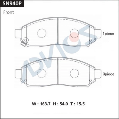 Дисковые тормозные колодки advics передние ADVICS SN940P