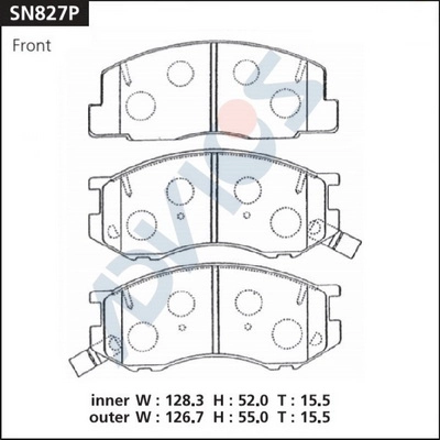 Колодки тормозные дисковые pf-1328 / an405wk / d2121m / sn827p advics ADVICS SN827P