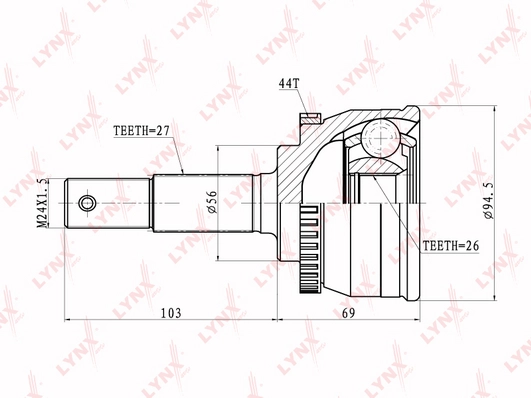 Шрус lynx co-5727a LYNXAUTO CO-5727A