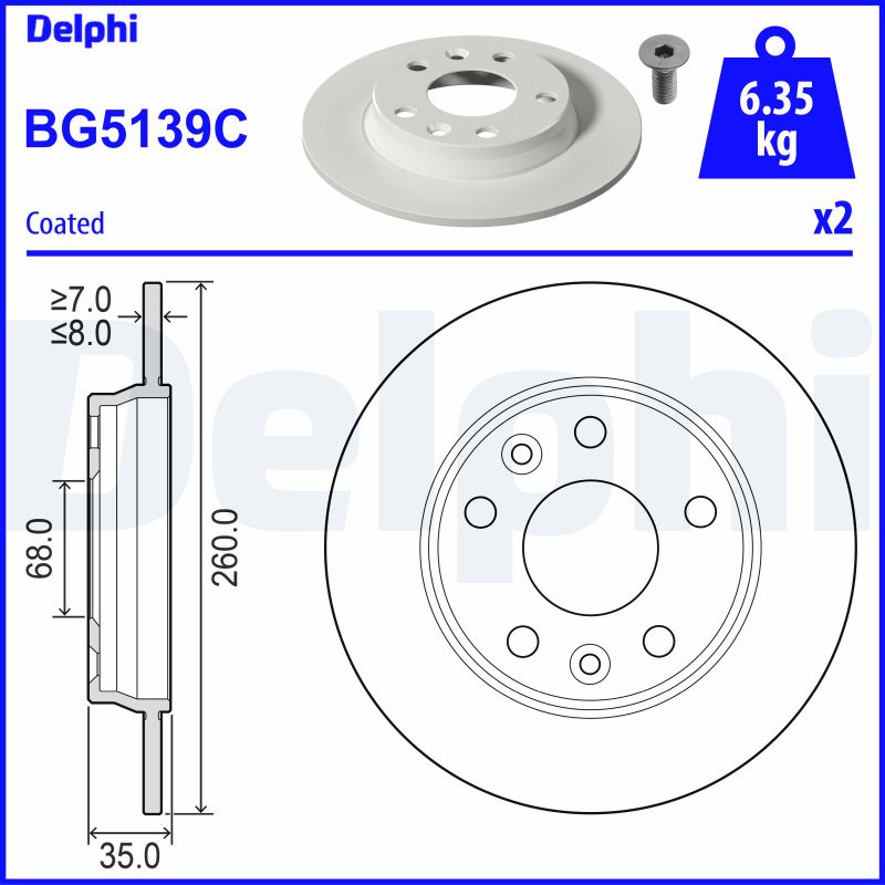 Тормозной диск DELPHI BG5139C