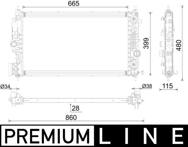 Радиатор системы охлаждения MAHLE/KNECHT CR 2593 000P