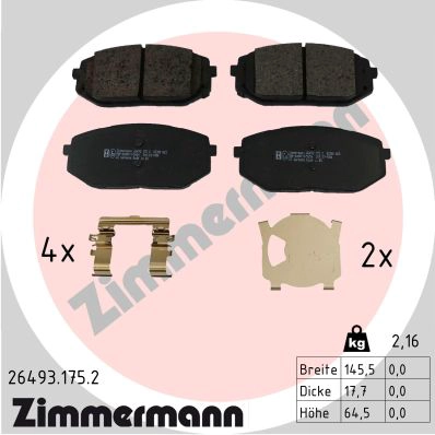 Комплект тормозных колодок дисковый тормоз ZIMMERMANN 264931752