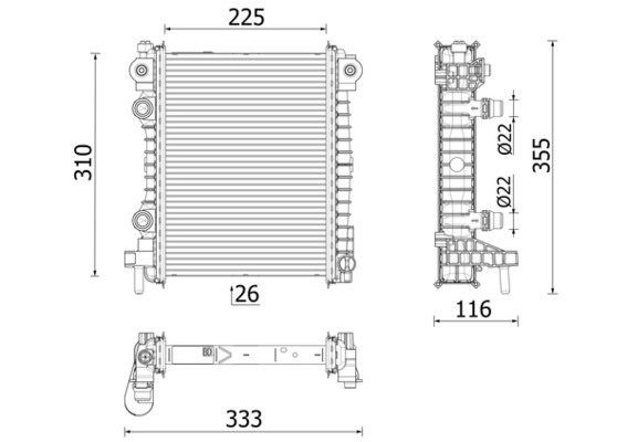 Радиатор охлаждения MAHLE/KNECHT CR 2707 000P