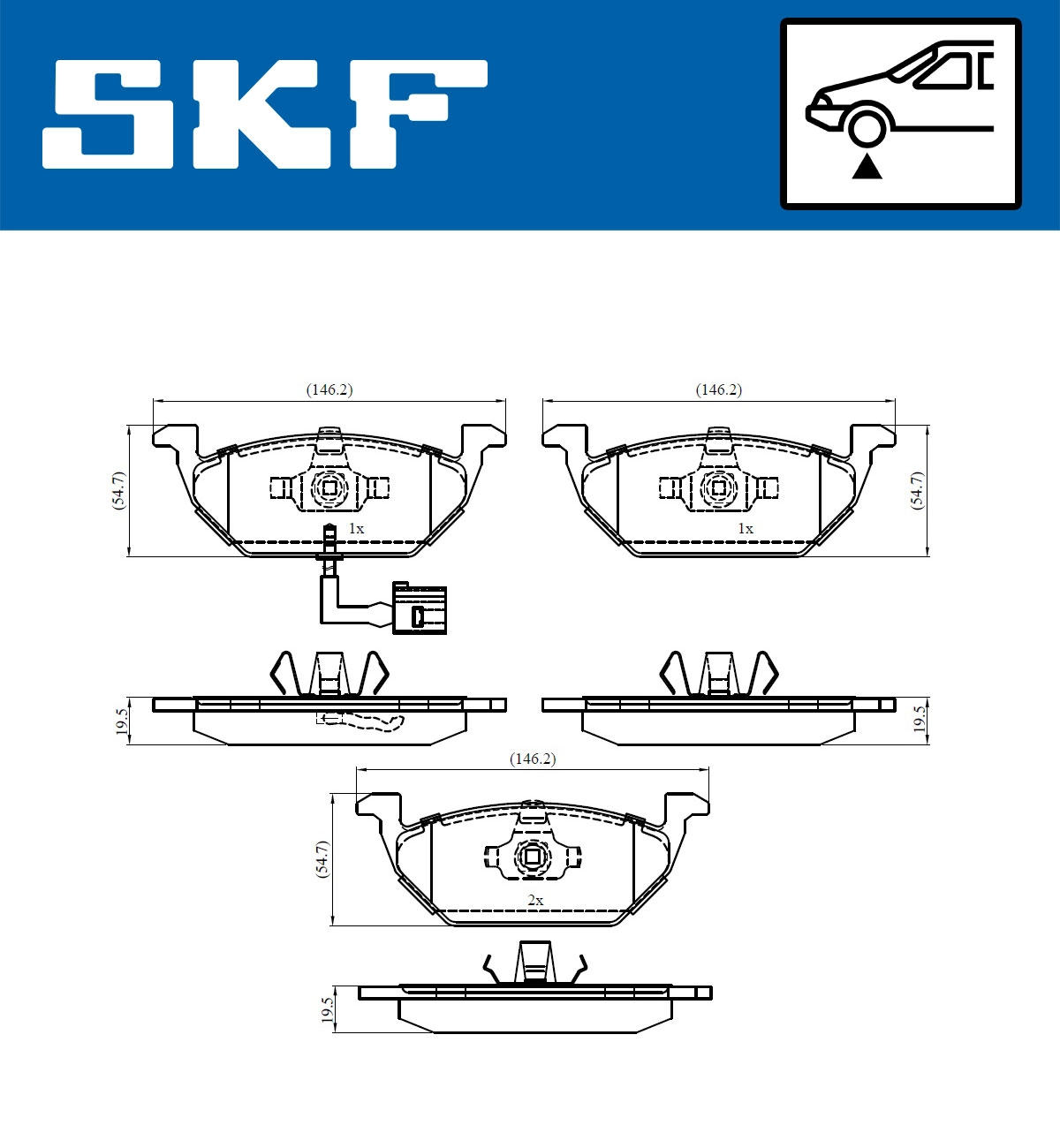 Тормозные колодки SKF VKBP 80004 E