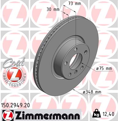 Тормозной диск ZIMMERMANN 150.2949.20
