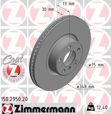 Тормозной диск ZIMMERMANN 150.2950.20