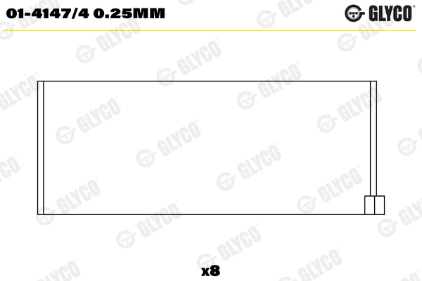 Шатунный подшипник GLYCO 01-4147/4 0.25MM