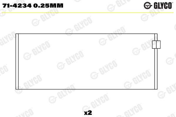 Шатунный подшипник GLYCO 71-4234 0.25MM