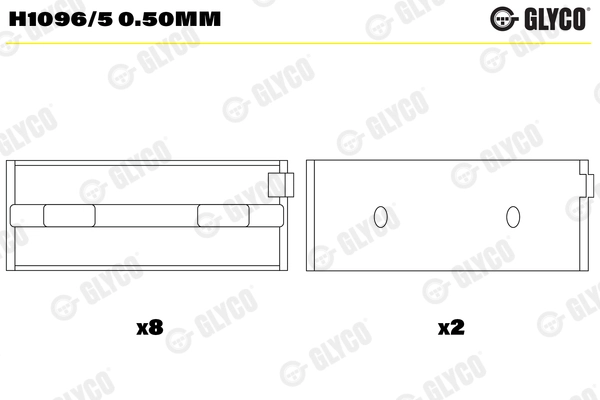 Подшипник коленвала GLYCO H1096/5 0.50MM