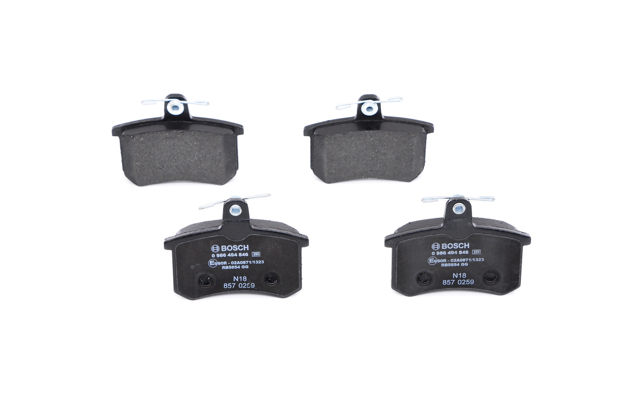 Комплект тормозных колодок дискового тормоза BOSCH 0986494846