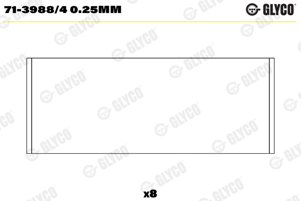 Шатунный подшипник GLYCO 71-3988/4 0.25MM