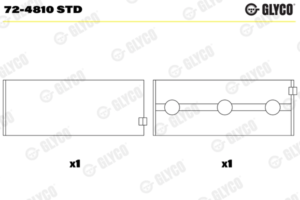 Подшипник коленвала GLYCO 72-4810 STD